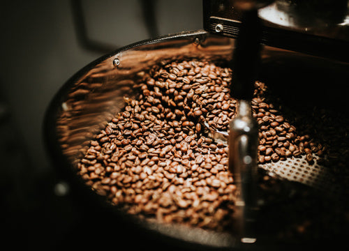 coffee beans being stirred